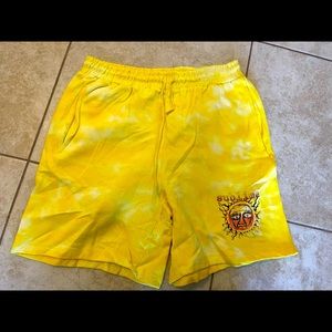 sublime yellow tie-dye sweatshorts size medium